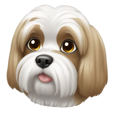 White and light brown shitzu sticker