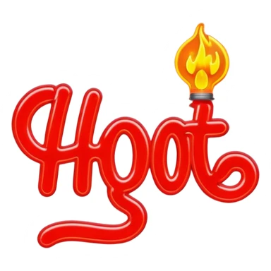  neon sign with the word hot sticker