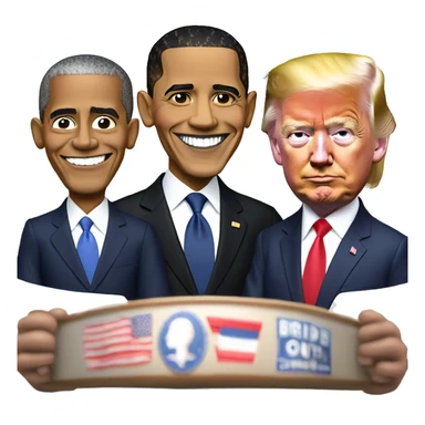 Barack Obama with Joe Biden and Donald Trump make sure to make Joe Biden correctly sticker