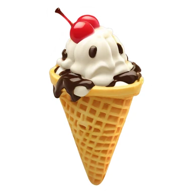 banana split sundae ice cream in waffle bowl sticker
