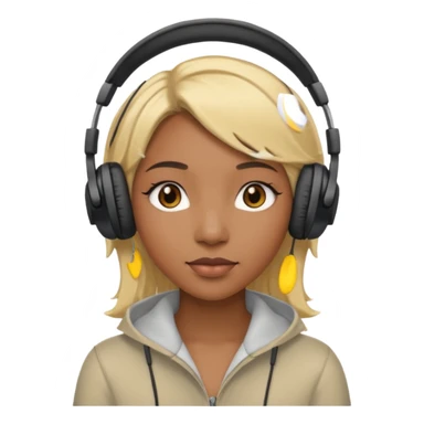 blonde black woman wearing headphones sticker