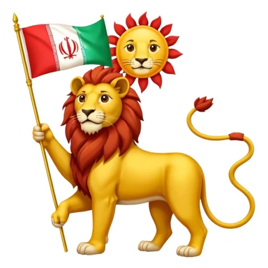 Please create the Iranian Lion and Sun flag? sticker