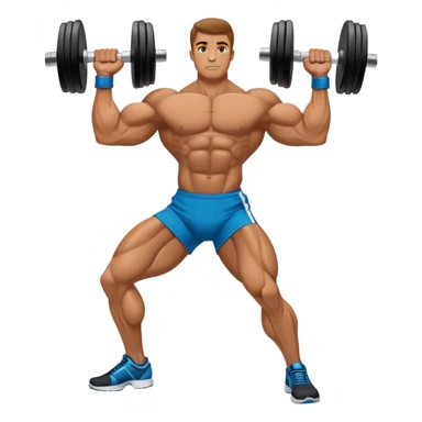 side-view bodybuilder dumbbell lunges sticker