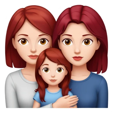 Mom and daughter with dark red hair sticker