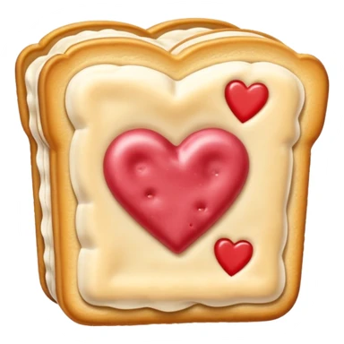 Frosted Toaster strudel pastry with hearts sticker