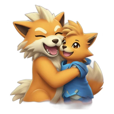 Arcanine and Golduck in love sticker