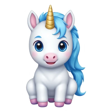 baby unicorn, chibi full body sticker