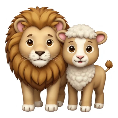 Lion and lamb cute sticker