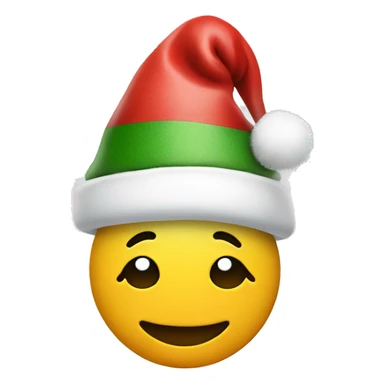 Smiley face with Christmas hat  sticker