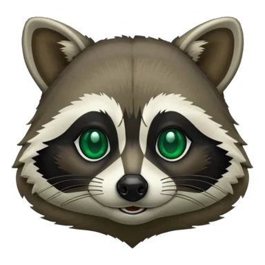 Emerald green racoon sticker