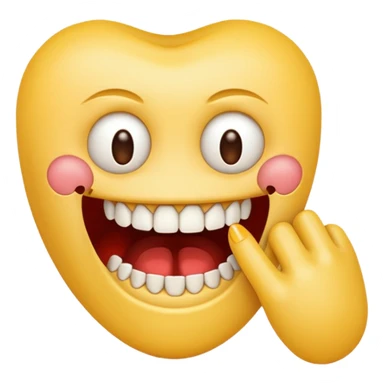 Chattering teeth emoji with it biting its nails sticker