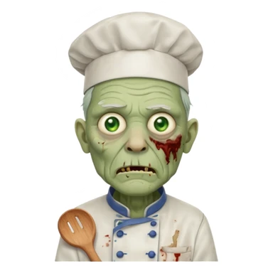 elderly  zombi man chef sticker