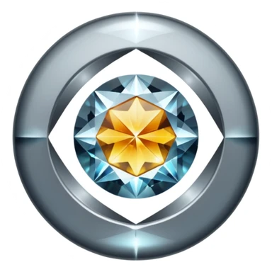 silver diamond that is transparent, glowing and spining sticker