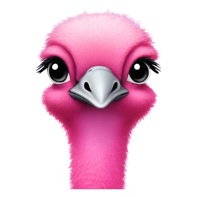 Pink ombre ostrich with glitter  sticker