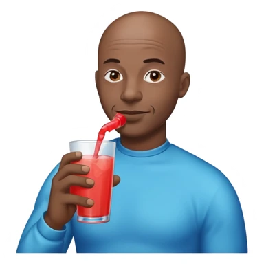 Black bald man drinking koolaid sticker
