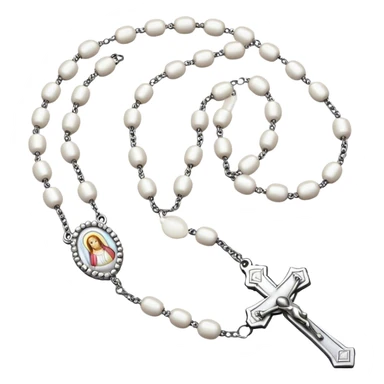 white rosary sticker