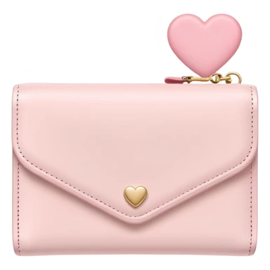 white wallet with heart charm, clean girl aesthetic, pastel tones sticker