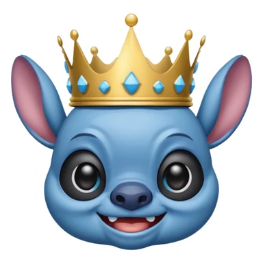 Stitch feliz con gafas y corona sticker