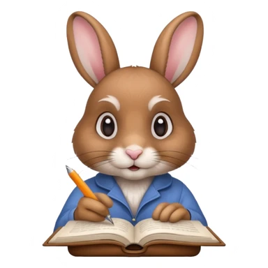 A rabbit soing Time-Intensive Manual Research sticker