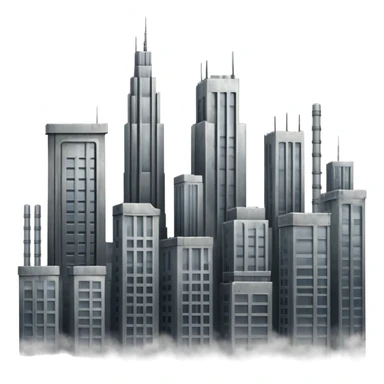 dystopian cityscape sticker
