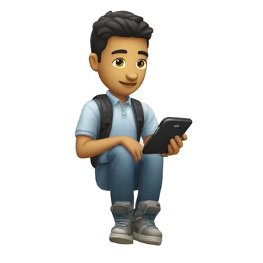 estudiantes usando celular sticker