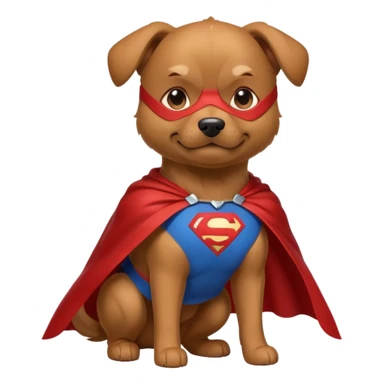 a superhero dog with cape sticker