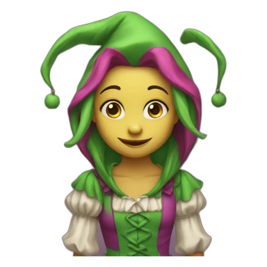 A jester girl that is insane and sad sticker