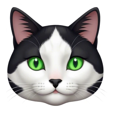 Black and white cat With green eyes ￼￼ sticker