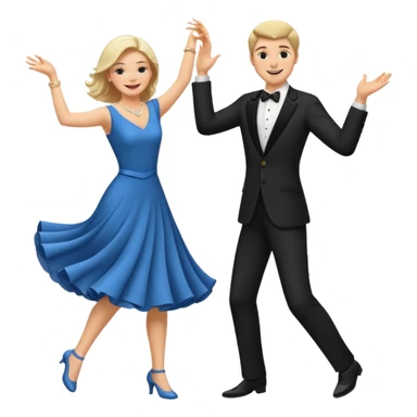 White Man and white woman dancing white sticker