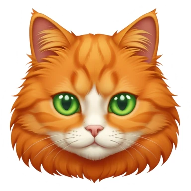 gato naranja esponjoso ojos verdes  sticker