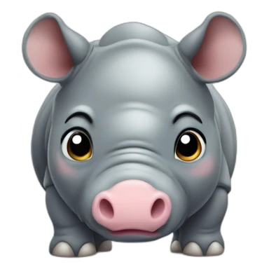 Cute little chubby Rhino sticker