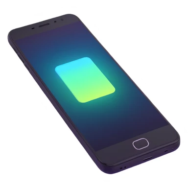 sleek smartphone with glowing screen sticker