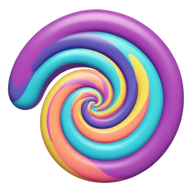 3D, psychedelic colored hippie style swirl sticker