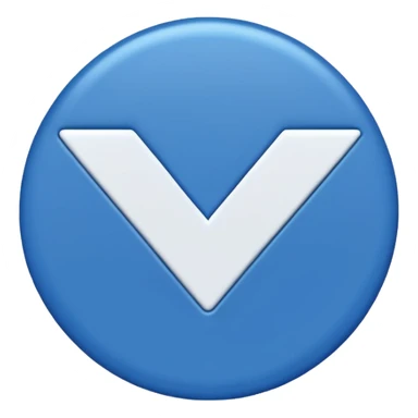 A blue circle with a white checkmark inside (dark blue checkmark) sticker
