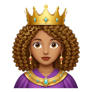 Chica piel morena con cabello rizado 👩🏽‍🦱 con corona 👸🏽 sticker