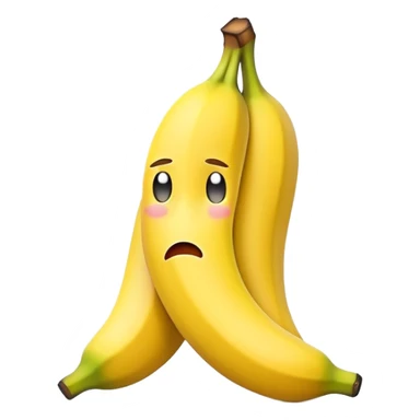 A sad banana emoji with a frown, vibrant and colorful style. sticker
