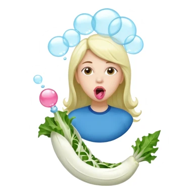  👩🏼 dans une endive géante, et à des chaussettes et fais une bulle avec un chewing-gum  sticker