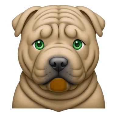 Grey shar pei with green eyes sticker