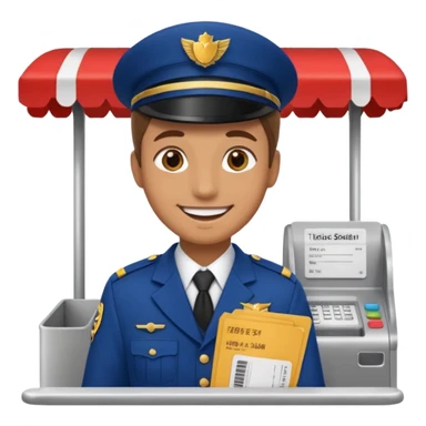 ticket seller at booth sticker