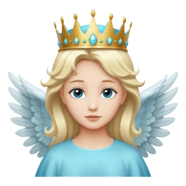 an angel with a cyan crown on his head, 4 wings sticker