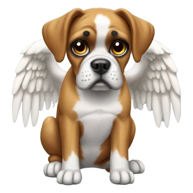 boxer dog with angel wings sticker