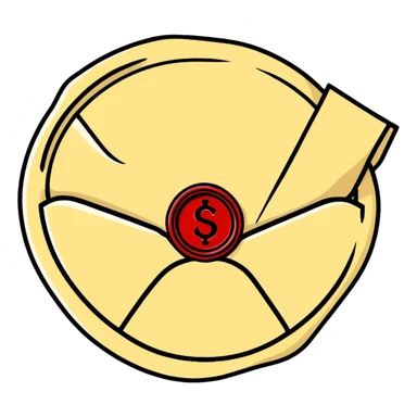 sealed letter with wax seal sticker