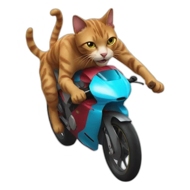 Cat racing Ironman with ears taped down sticker