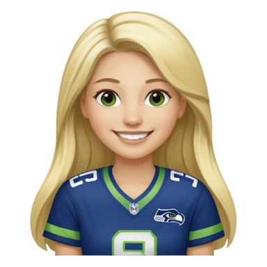 Long blonde hair seahawks fan female sticker