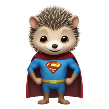 Hedgehog in a superhero cape sticker