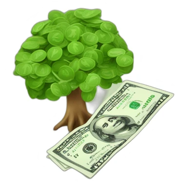 Tree-with-dollar-banknotes-instead-of-leaves sticker