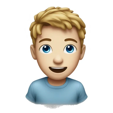 Boy with blue eyes farting sticker