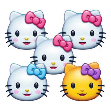 Make m￼e a series of hello Kitty doing psychedelics emojis sticker