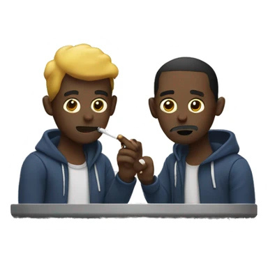 Two dudes smoking a puffco sticker