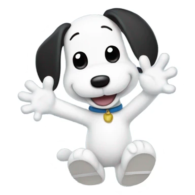 Snoopy waving hello  sticker